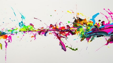 Wall Mural - amazing colorful artistic tridimensional paint dripping splash on a white background with bold vibrant colors