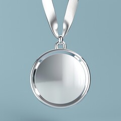 Silver Medal for Professionalism Create a 3D icon of a sleek silver medal, AI Generative