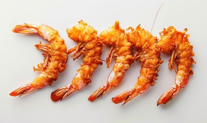 Wall Mural - fried shrimps wallpaper with a professional setting and top view