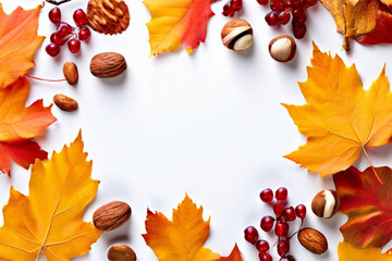 Wall Mural - autumn leaves border