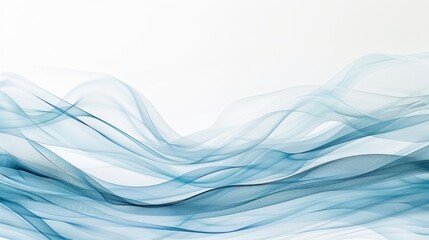 Wall Mural - Soft hues complement abstract blue waves graceful flow