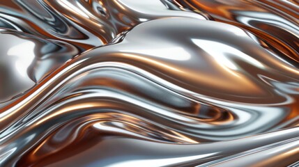 Bronze and silver metallic waves flowing elegantly