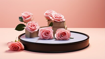 Wall Mural - chocolate cake with rose