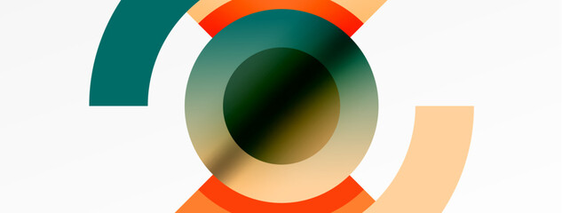 Round elements and circles geometric minimal composition background. Vector Illustration For Wallpaper, Banner, Background, Card, Book Illustration, landing page
