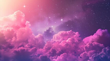 Abstract starlight and pink and purple clouds stardust, blink, background, presentation, star, concept, magazine, powerpoint, website, marketing