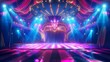 © Pro Hi-Res - Vibrant circus stage with colorful lighting and drapes in the evening.