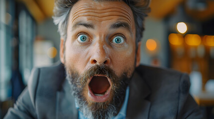 Wall Mural - High Res Image: Manager s Panicked Reaction to Unexpected News   Immediate Shock and Need for Quick Decisions   Photo Realistic Concept in Adobe Stock Photo