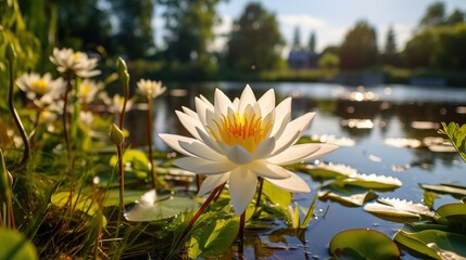 Sticker - white lotus flower