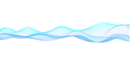 Sticker - Abstract blue wave lines on transparent background. Abstract blue wave lines pattern for banner, wallpaper background. Modern technology background. Vector illustration.