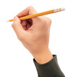 © irham - pose of hand holding pencil isolated
