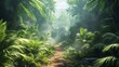 © visoot - A big jungle and all around filled with trees. Generative AI.