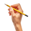 © irham - hand pose writing with pencil on transparent background