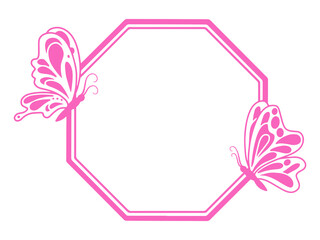 Wall Mural - butterfly frame sketch line art