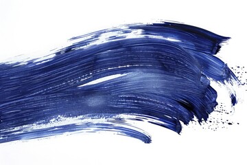 Wall Mural - velvety indigo brush strokes swirl gracefully on a backdrop of pure white, reminiscent of a starry n