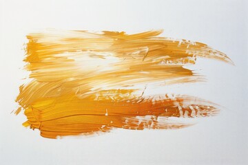 Wall Mural - Mellow ochre brush strokes blend harmoniously on a pure white canvas, casting a warm glow reminiscent of a sunset.