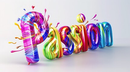 Wall Mural - Build an energetic 3D rainbow-colored 