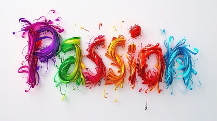 Wall Mural - build an energetic 3d rainbow-colored 