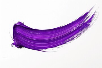 Wall Mural - a majestic purple stroke glides gracefully on a background of pure white, capturing the essence of r