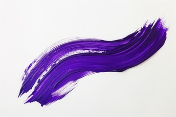 Wall Mural - a majestic purple stroke glides gracefully on a background of pure white, capturing the essence of r
