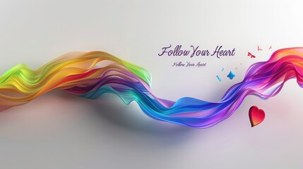 Wall Mural - a dynamic 3d rainbow-colored 