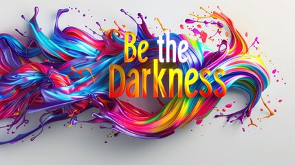 Wall Mural - a dynamic 3D rainbow-colored 