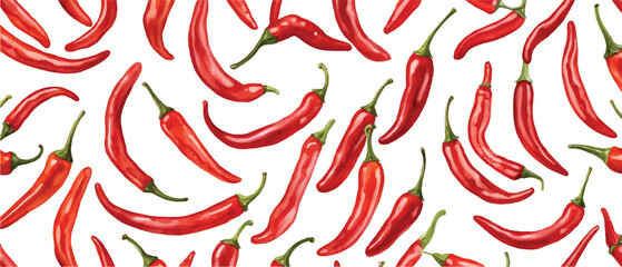 Poster - Red Chili seamless pattern background4