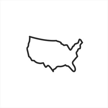 united states outline icon. simple map icon of the united states, featuring the distinct continental