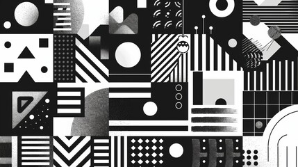 Poster - Monochrome Geometric Pattern 