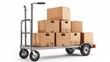 © Rainister - Hand truck with boxes, isolated on white background