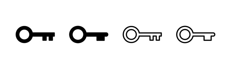 Key icon set. Key vector icon. Key symbol