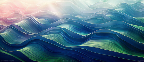 Wall Mural - Abstract organic blue lines as a wallpaper background illustration