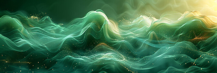 Wall Mural - Gradient abstract made with green and black. Abstract background or wallpaper