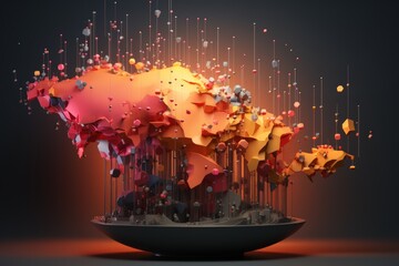 Wall Mural - illustration design of a digital business globe