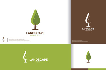 Canvas Print - nature tree logo, for agriculture or plantation, logo design vector.