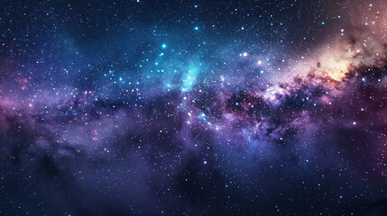 milky way galaxy with stars and nebulae for space and astronomy with copy space text for space and a