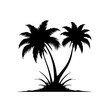 © world - palm tree black silhouette vector design logo