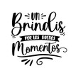© noemi - Un brindis por la vida, letras en español, brindis, celebración, vida, ilustración vectorial con caligrafía