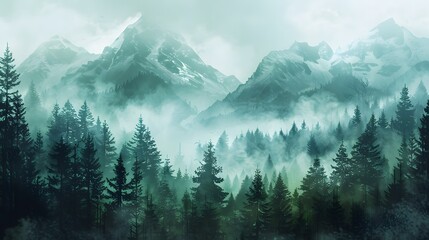 Wall Mural - morning forest