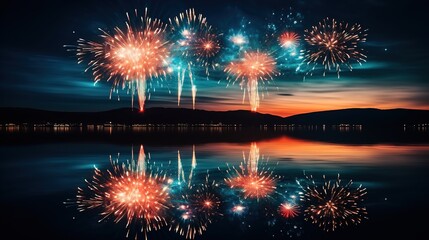 fireworks over the river