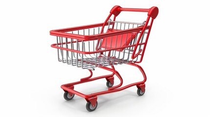 Wall Mural - Shopping cart icon, isolated on white background