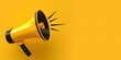 © Kdhtdg - Yellow megaphone on yellow background with copy space, banner design. The concept of the marketing and advertising experience
