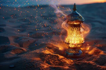 Lantern on sand