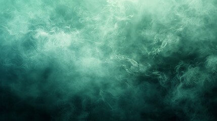 A green background with smoke and steam