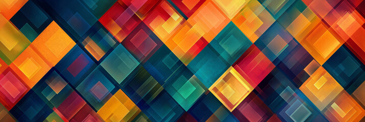 Wall Mural - square shape pattern background for web banner