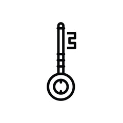 Black line icon for key 