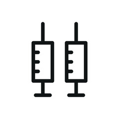 Poster - Syringes isolated icon, injections vector symbol with editable stroke