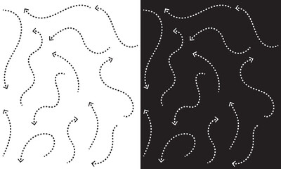 Wall Mural - clean dot style hand drawn doodle arrows set. clean dot arrows style doodle set hand drawn. curve do
