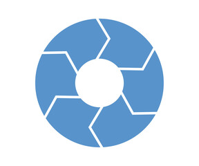 Wall Mural - six rotation arrow in circular motion. circle arrow combination. circular infographic. graphic diagr