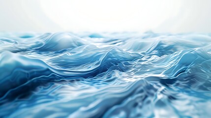 Wall Mural - Dynamic azure currents flowing smoothly across a white expanse