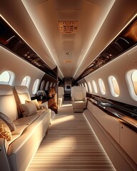 Luxury interior in the modern business jet